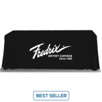 Black Table Throw 1 Color Logo Print 6 ft. or 8ft. ( 3-sided or 4-sided option)